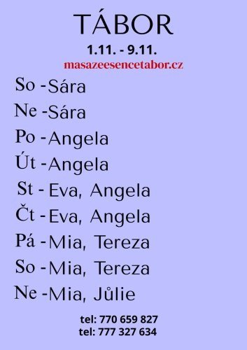 SÁRA JEN SO- NE 1.-2.11.